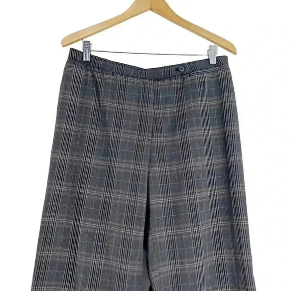 y2k Vintage Brown Plaid Pants Straight Leg Office Siren Women's Size 12 - Picture 2 of 6